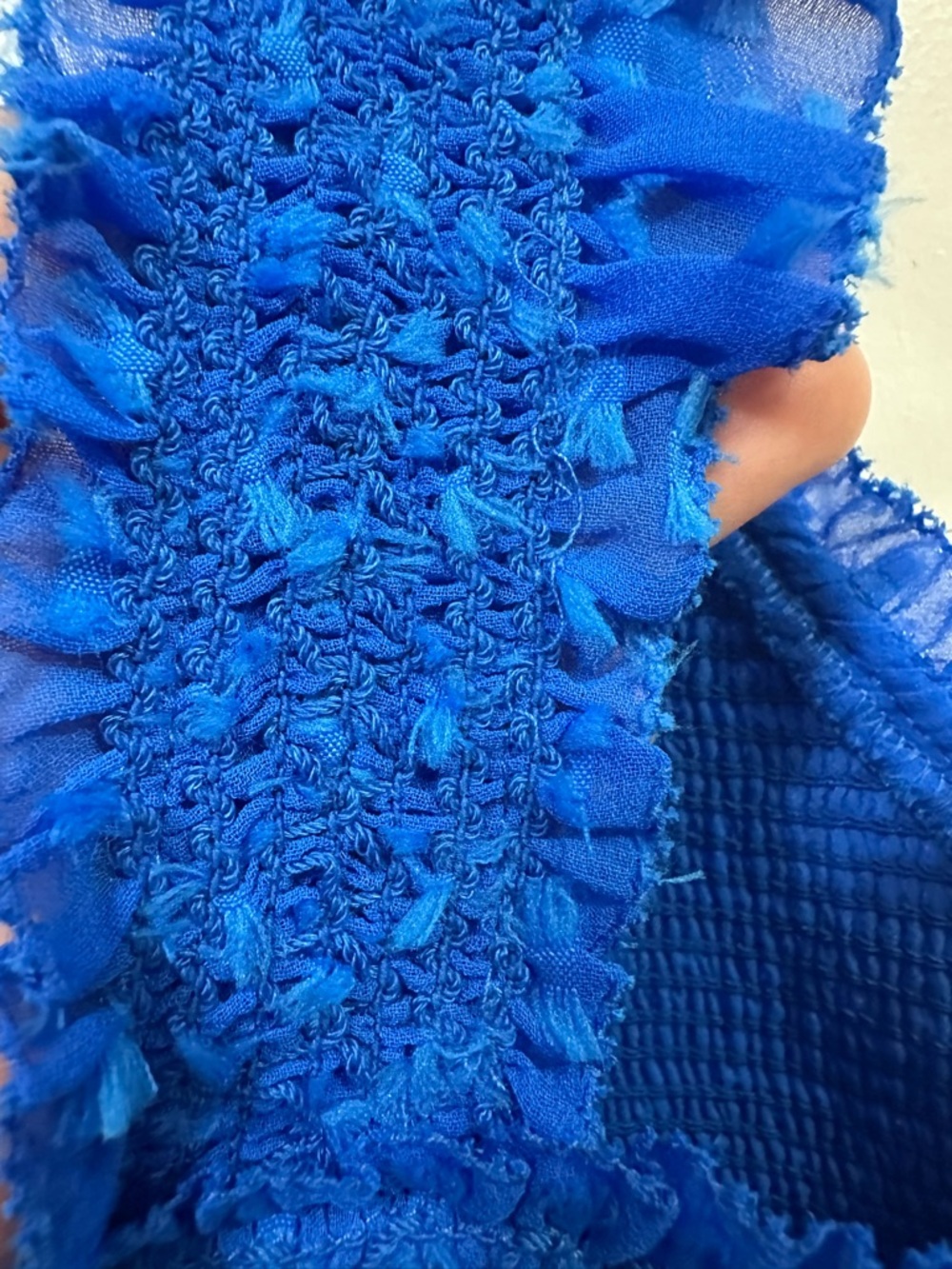 Alice + Olivia Kizzie 8 Cobalt Blue Tiered Smocked Flutter Sleeve Maxi Dress - Picture 11 of 14